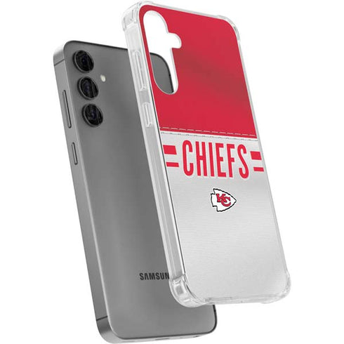 NFL Kansas City Chiefs White Striped Galaxy S24 Plus Clear Case