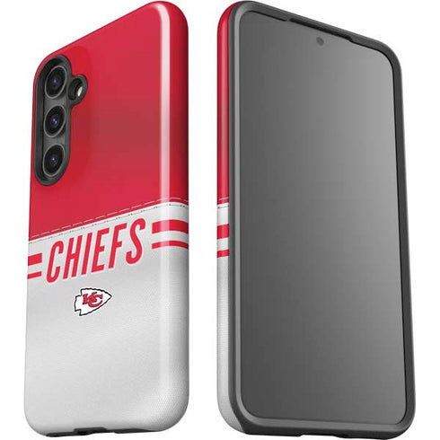 NFL Kansas City Chiefs White Striped Galaxy S24 Plus Impact Case