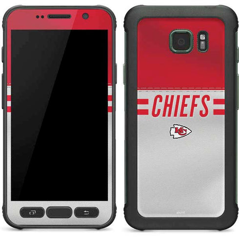 NFL Kansas City Chiefs White Striped Galaxy S7 Active Skin