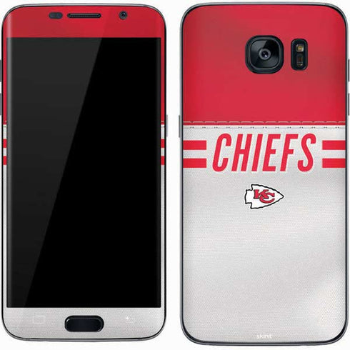 NFL Kansas City Chiefs White Striped Galaxy S7 Skin