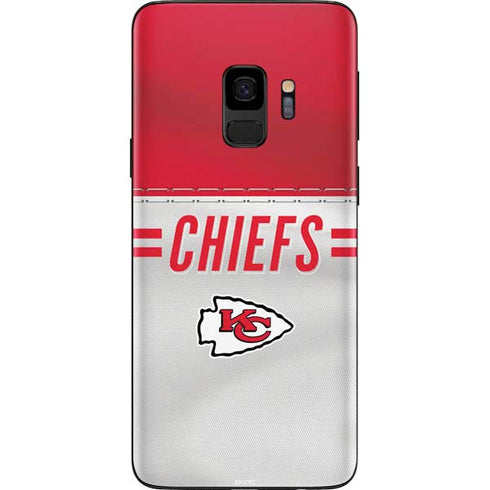 NFL Kansas City Chiefs White Striped Galaxy S9 Skin