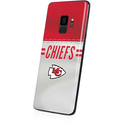 NFL Kansas City Chiefs White Striped Galaxy S9 Skin