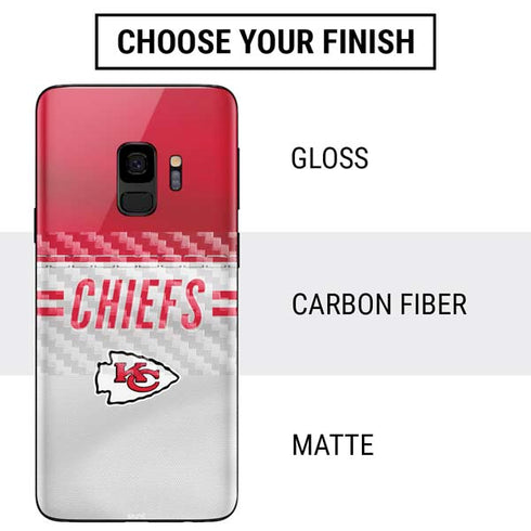 NFL Kansas City Chiefs White Striped Galaxy S9 Skin