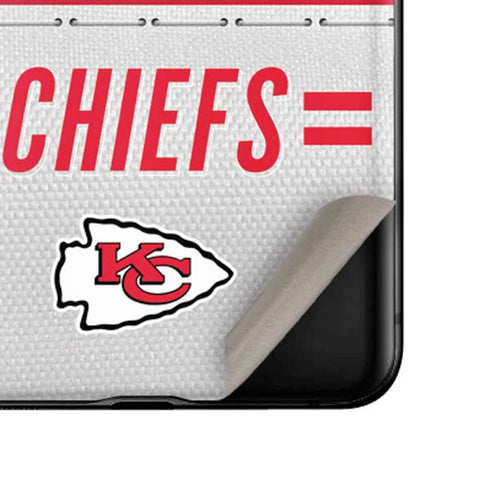 NFL Kansas City Chiefs White Striped Galaxy Z Flip Skin