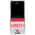 NFL Kansas City Chiefs White Striped Galaxy Z Flip5 5G Clear Case
