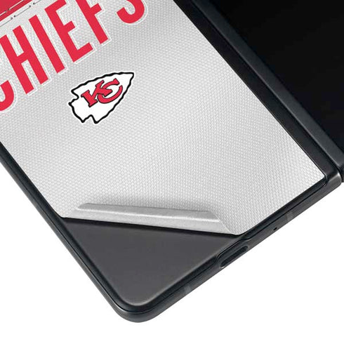 NFL Kansas City Chiefs White Striped Galaxy Z Fold4 5G Skin