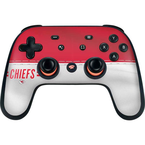NFL Kansas City Chiefs White Striped Google Stadia Controller Skin