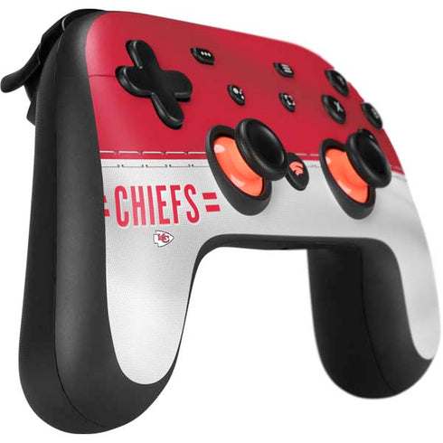 NFL Kansas City Chiefs White Striped Google Stadia Controller Skin