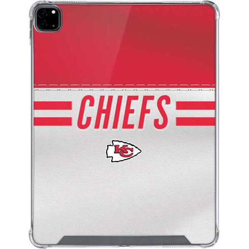 NFL Kansas City Chiefs White Striped iPad Pro 12.9in (2020) Clear Case