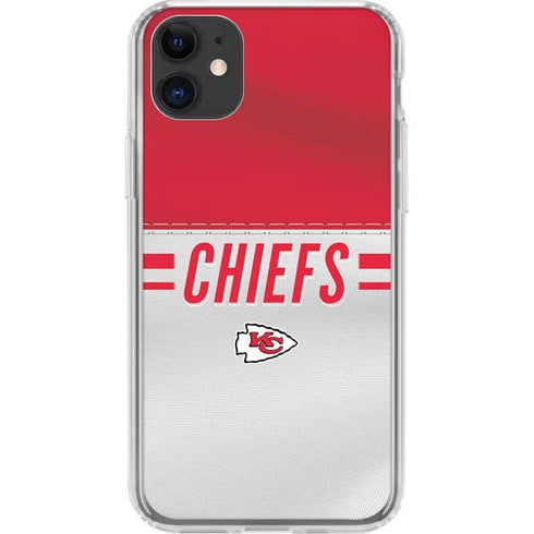 NFL Kansas City Chiefs White Striped iPhone 11 Clear Case