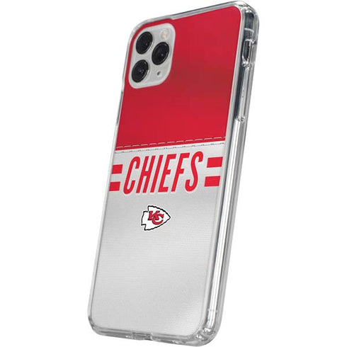 NFL Kansas City Chiefs White Striped iPhone 11 Pro Clear Case