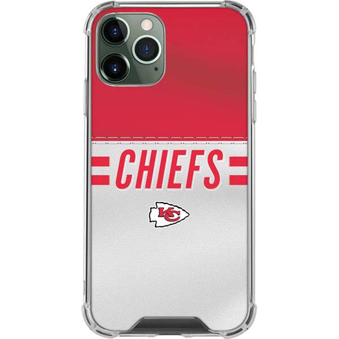 NFL Kansas City Chiefs White Striped iPhone 11 Pro Max Clear Case