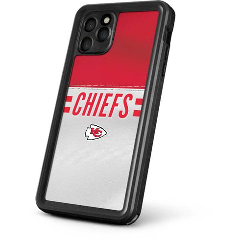 NFL Kansas City Chiefs White Striped iPhone 11 Pro Max Waterproof Case