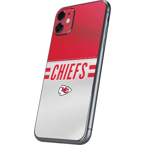 NFL Kansas City Chiefs White Striped iPhone 11 Skin