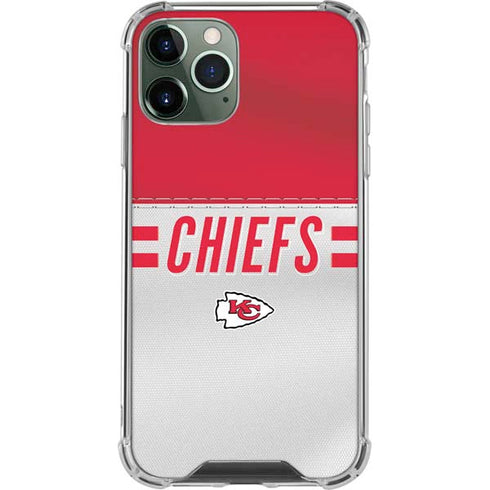 NFL Kansas City Chiefs White Striped iPhone 12 Pro Max Clear Case