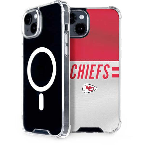 NFL Kansas City Chiefs White Striped iPhone 13 MagSafe Case