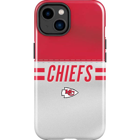 NFL Kansas City Chiefs White Striped iPhone 15 Plus Impact Case