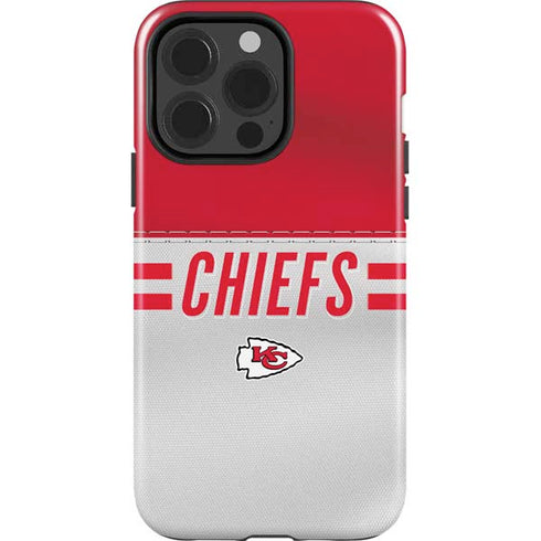 NFL Kansas City Chiefs White Striped iPhone 15 Pro Impact Case