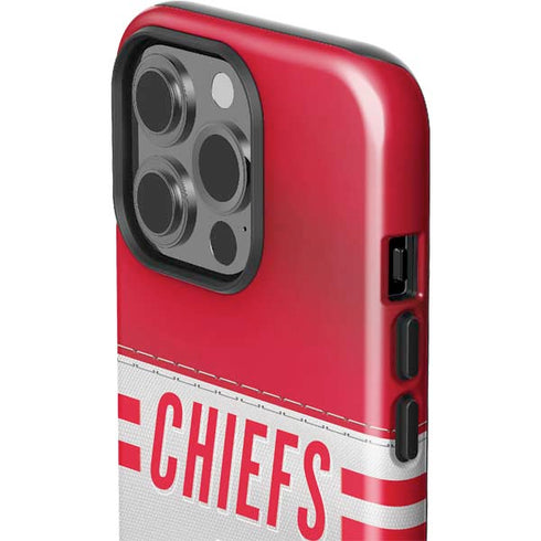 NFL Kansas City Chiefs White Striped iPhone 15 Pro Impact Case