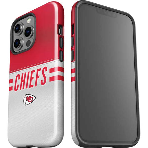 NFL Kansas City Chiefs White Striped iPhone 14 Pro Impact Case