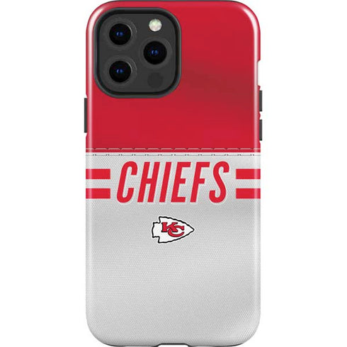 NFL Kansas City Chiefs White Striped iPhone 15 Pro Max Impact Case