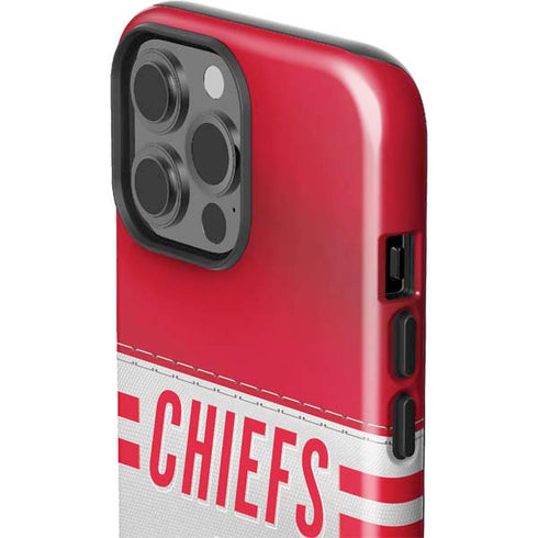 NFL Kansas City Chiefs White Striped iPhone 15 Pro Max Impact Case