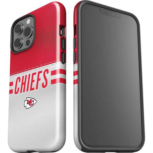 NFL Kansas City Chiefs White Striped iPhone 15 Pro Max Impact Case