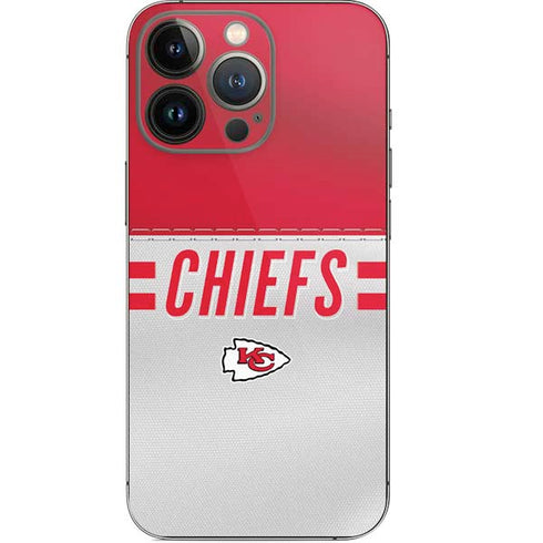 NFL Kansas City Chiefs White Striped iPhone 14 Pro Skin