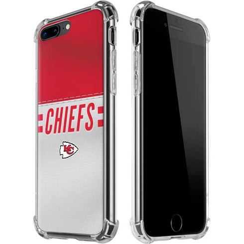 NFL Kansas City Chiefs White Striped iPhone 7/8 Plus Clear Case
