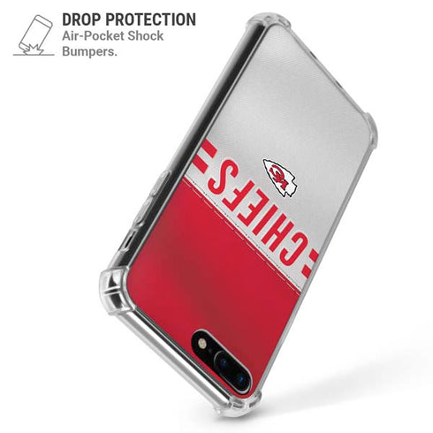 NFL Kansas City Chiefs White Striped iPhone 7/8 Plus Clear Case