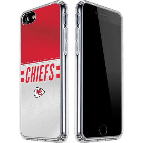 NFL Kansas City Chiefs White Striped iPhone SE (2nd & 3rd Gen) Clear Case