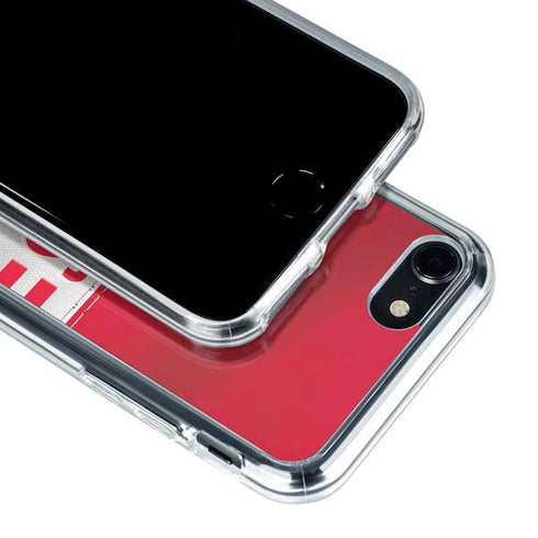 NFL Kansas City Chiefs White Striped iPhone SE (2nd & 3rd Gen) Clear Case