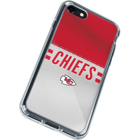 NFL Kansas City Chiefs White Striped iPhone SE (2nd & 3rd Gen) Clear Case
