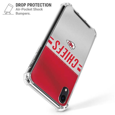 NFL Kansas City Chiefs White Striped iPhone XR Clear Case