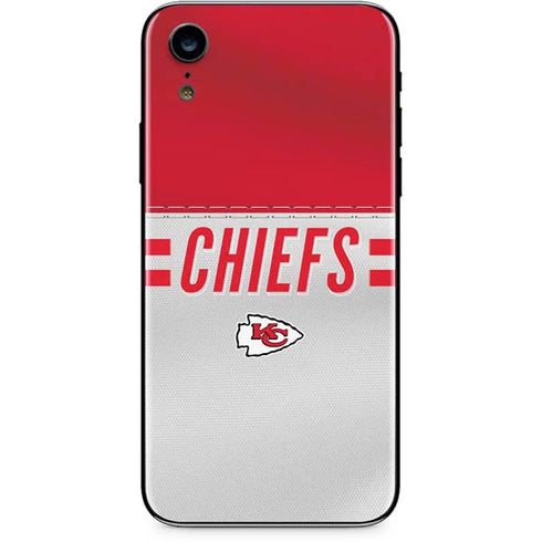 NFL Kansas City Chiefs White Striped iPhone XR Skin
