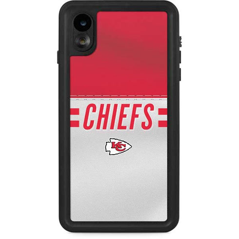 NFL Kansas City Chiefs White Striped iPhone XR Waterproof Case