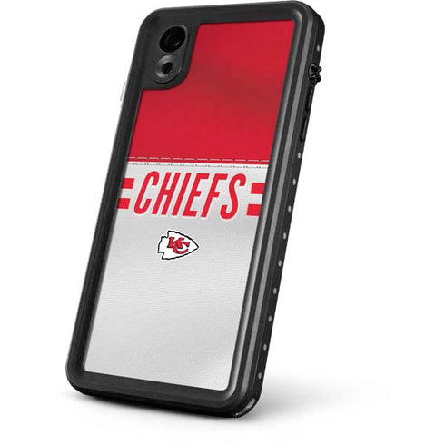 NFL Kansas City Chiefs White Striped iPhone XR Waterproof Case