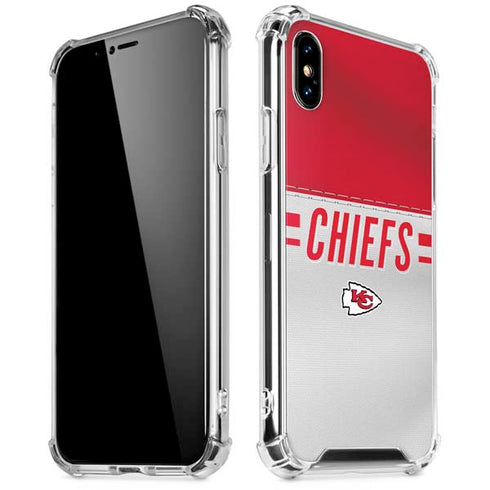 NFL Kansas City Chiefs White Striped iPhone XS Max Clear Case