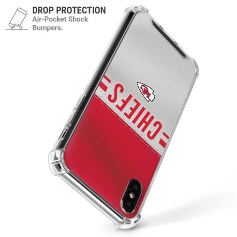 NFL Kansas City Chiefs White Striped iPhone XS Max Clear Case