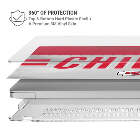 NFL Kansas City Chiefs White Striped MacBook Air 15in (2023-2025) Case plus Skin