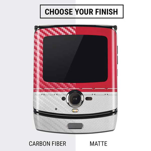 NFL Kansas City Chiefs White Striped Motorola RAZR Skin