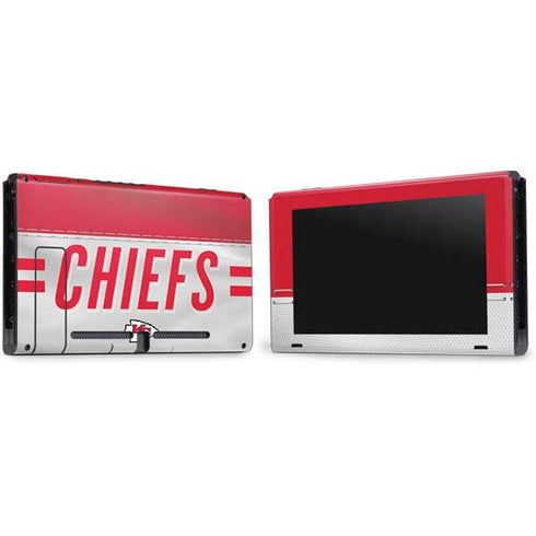 NFL Kansas City Chiefs White Striped Nintendo Switch Bundle Skin