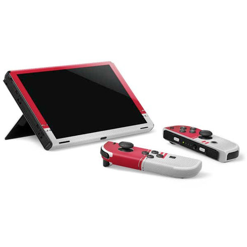 NFL Kansas City Chiefs White Striped Nintendo Switch OLED (2021) Skin