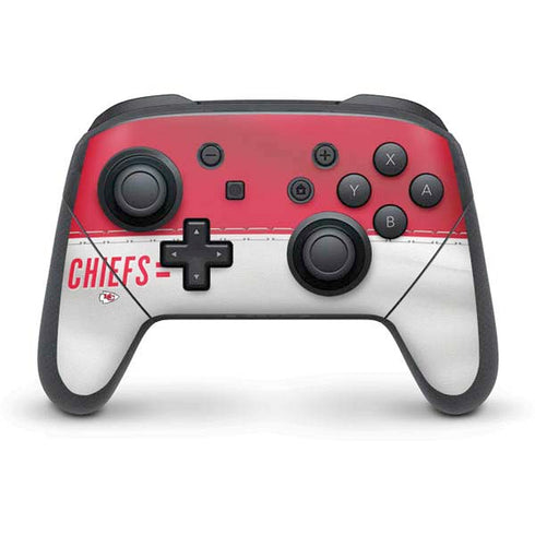 NFL Kansas City Chiefs White Striped Nintendo Switch Pro Controller Skin
