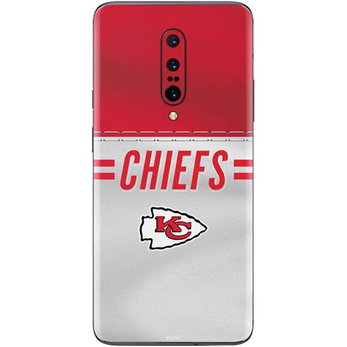 NFL Kansas City Chiefs White Striped OnePlus 7 Pro Skin