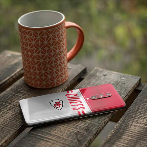 NFL Kansas City Chiefs White Striped OnePlus 7 Pro Skin