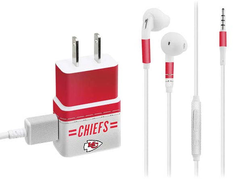 NFL Kansas City Chiefs White Striped Phone Charger Skin