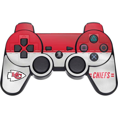 NFL Kansas City Chiefs White Striped PS3 Dual Shock wireless controller Skin
