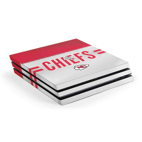 NFL Kansas City Chiefs White Striped PS4 Pro Console Skin