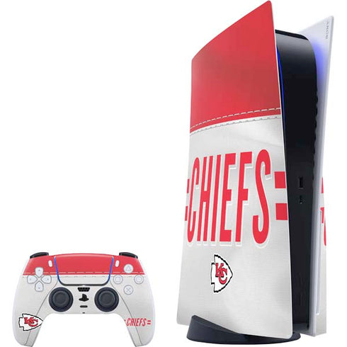 NFL Kansas City Chiefs White Striped PS5 Bundle Skin